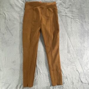 SPANX camel faux suede high waisted ponte leggings size‎ L sculpting pants